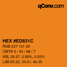 Color code: HEX #ED831C | qconv.com