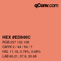Color code: HEX #ED846C | qconv.com