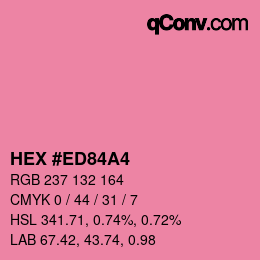 颜色代码: HEX #ED84A4 | qconv.com