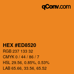 Color code: HEX #ED8520 | qconv.com