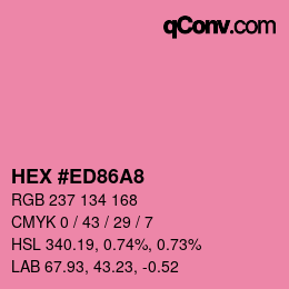 カラーコード: HEX #ED86A8 | qconv.com