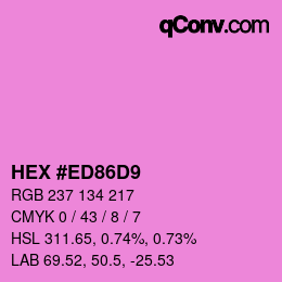 Farbcode: HEX #ED86D9 | qconv.com