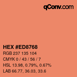 カラーコード: HEX #ED8768 | qconv.com