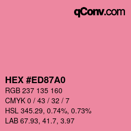 颜色代码: HEX #ED87A0 | qconv.com