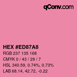カラーコード: HEX #ED87A8 | qconv.com