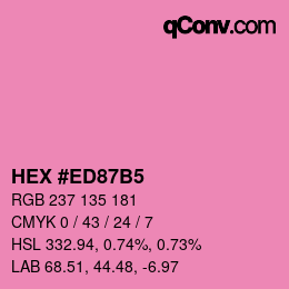 カラーコード: HEX #ED87B5 | qconv.com