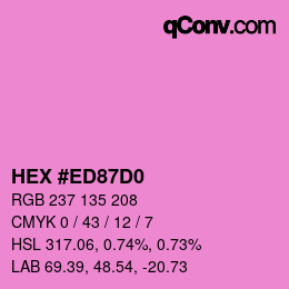 Color code: HEX #ED87D0 | qconv.com