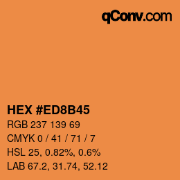 颜色代码: HEX #ED8B45 | qconv.com
