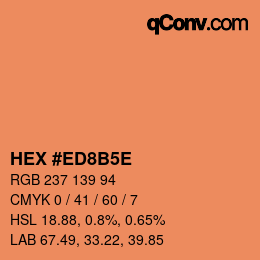 Farbcode: HEX #ED8B5E | qconv.com