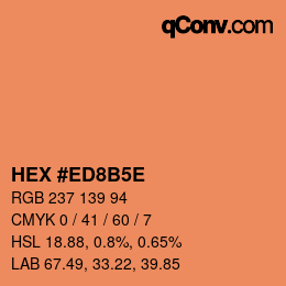 Code couleur: HEX #ED8B5E | qconv.com