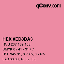 カラーコード: HEX #ED8BA3 | qconv.com