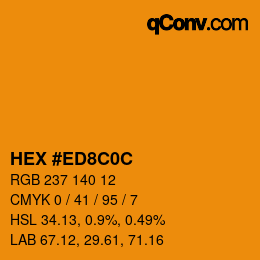 カラーコード: HEX #ED8C0C | qconv.com