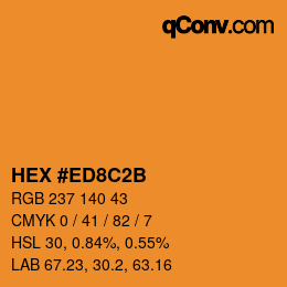 カラーコード: HEX #ED8C2B | qconv.com