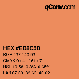 カラーコード: HEX #ED8C5D | qconv.com