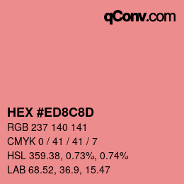 Color code: HEX #ED8C8D | qconv.com