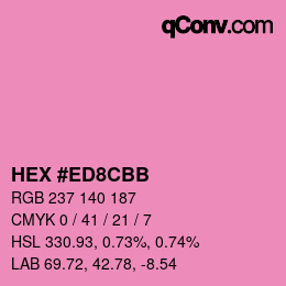 カラーコード: HEX #ED8CBB | qconv.com