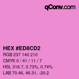 颜色代码: HEX #ED8CD2 | qconv.com