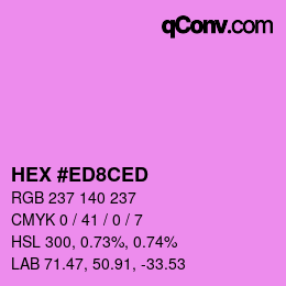 Color code: HEX #ED8CED | qconv.com