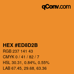 Color code: HEX #ED8D2B | qconv.com