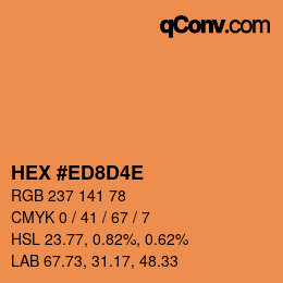 Color code: HEX #ED8D4E | qconv.com