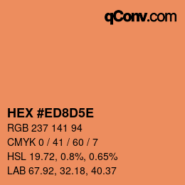 Color code: HEX #ED8D5E | qconv.com