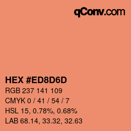 Color code: HEX #ED8D6D | qconv.com