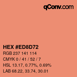 Farbcode: HEX #ED8D72 | qconv.com