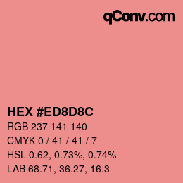 Color code: HEX #ED8D8C | qconv.com