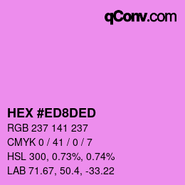 颜色代码: HEX #ED8DED | qconv.com