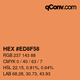 カラーコード: HEX #ED8F58 | qconv.com