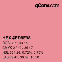 Color code: HEX #ED8F98 | qconv.com