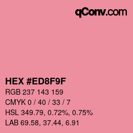 Color code: HEX #ED8F9F | qconv.com