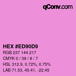 Color code: HEX #ED90D9 | qconv.com
