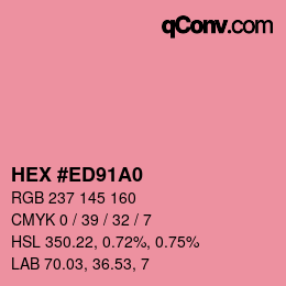 Color code: HEX #ED91A0 | qconv.com