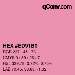 カラーコード: HEX #ED91B0 | qconv.com