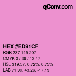 Color code: HEX #ED91CF | qconv.com