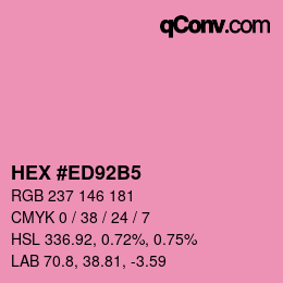 カラーコード: HEX #ED92B5 | qconv.com
