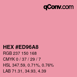 カラーコード: HEX #ED96A8 | qconv.com
