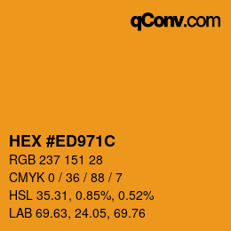 Color code: HEX #ED971C | qconv.com