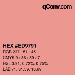 Code couleur: HEX #ED9791 | qconv.com