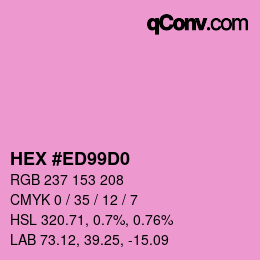 カラーコード: HEX #ED99D0 | qconv.com