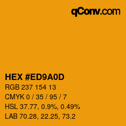 カラーコード: HEX #ED9A0D | qconv.com