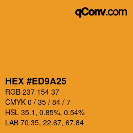 Color code: HEX #ED9A25 | qconv.com