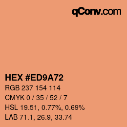 Color code: HEX #ED9A72 | qconv.com
