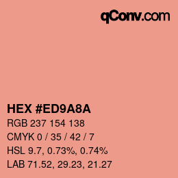 Color code: HEX #ED9A8A | qconv.com