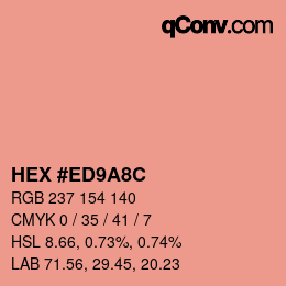 Código de color: HEX #ED9A8C | qconv.com