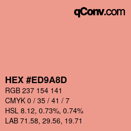 Color code: HEX #ED9A8D | qconv.com