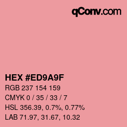 Color code: HEX #ED9A9F | qconv.com