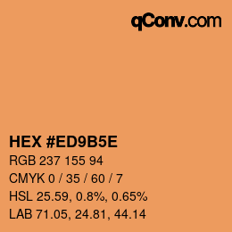Código de color: HEX #ED9B5E | qconv.com
