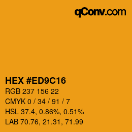 Color code: HEX #ED9C16 | qconv.com
